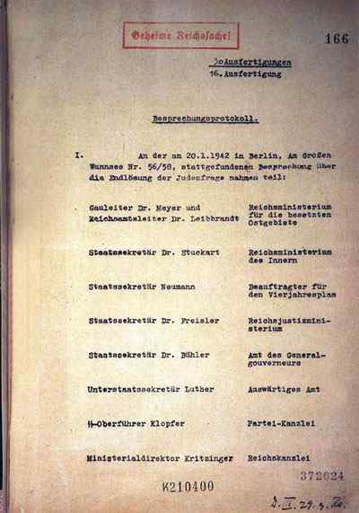 First page of the Wannsee protocol