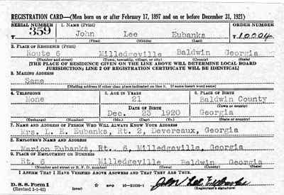 John's draft card