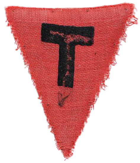 A red triangle of a Czech (T) political prisoner 