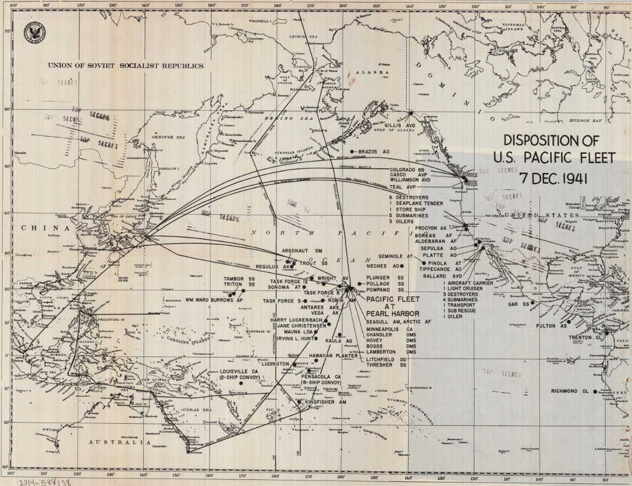 Battle map of the Attack on Pearl Harbor