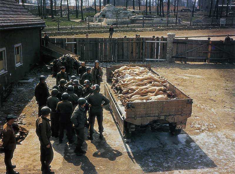 Piles of bodies at the crematorium