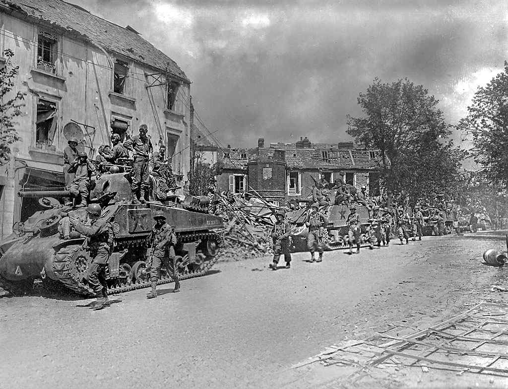Liberation of Coutances, Normandy.