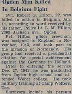 Newspaper clipping describing Robert's death