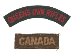 Queen's Own Rifles printed shoulder title