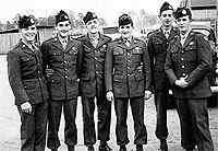 Blithe (third from the left) with his friends just after receiving their jump wings.