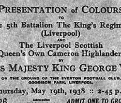 Presentation of colours to the 5th Battalion, the King's Regiment