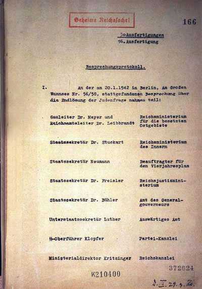 First page of the Wannsee protocol