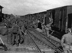 2nd Battalion loading boxcars near Yevette France
