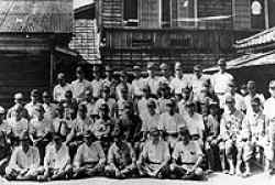 Above is a picture of the Japanese Camp Guards guarding George when he was a Prisoner Of War.