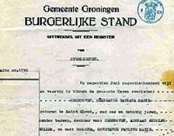 The official death certificate of the Province of Holland