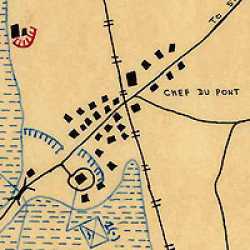 June 11th, 1944 map of Chef du Pont, Normandy