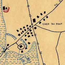 June 11th, 1944 map of Chef du Pont, Normandy