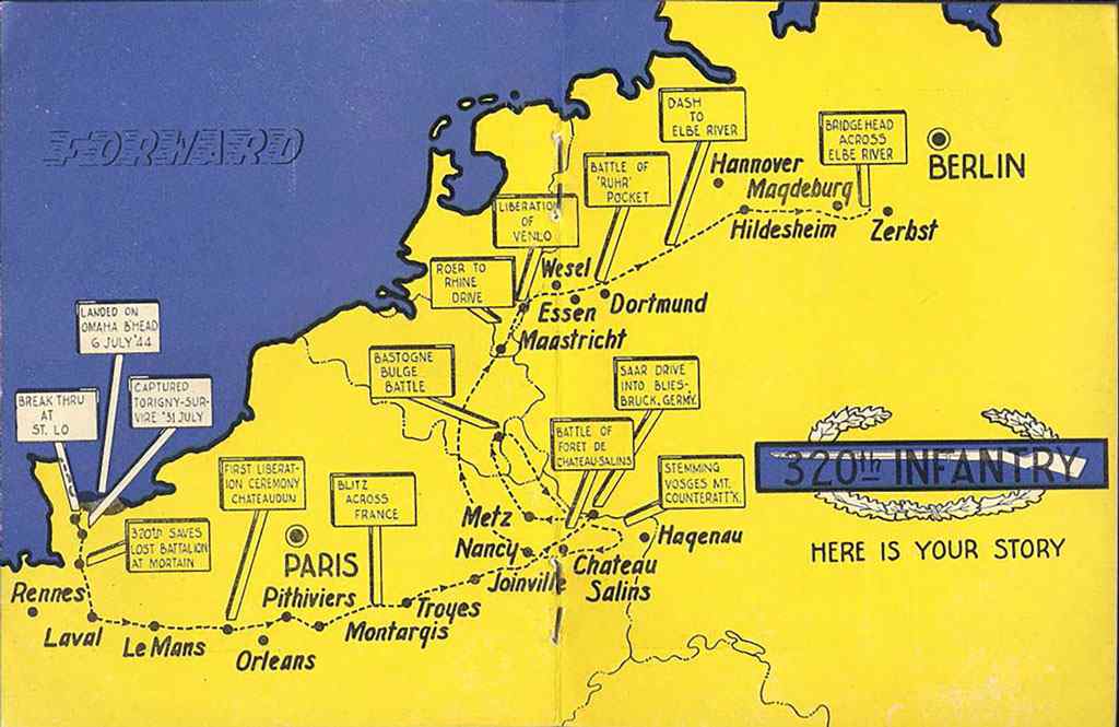 Battle map of the 320th Infantry Regiment
