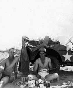 On maneuvers in the Mohave Desert in 1942 supposedly to prepare us for North Africa.