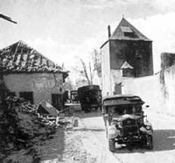 French towns that we passed through had been turned into rubble by the war.