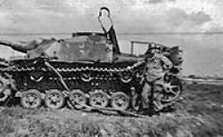 Destroyed German tank near Zons, Germany