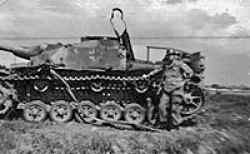 Destroyed German tank near Zons, Germany