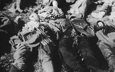 Dead German soldiers the population was forced to bury