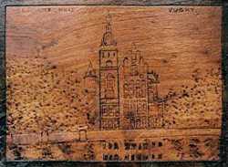 The simple wooden Plaque of "Vught Gemeente huis" in the care of Peter & Jeanne van der Krabben.