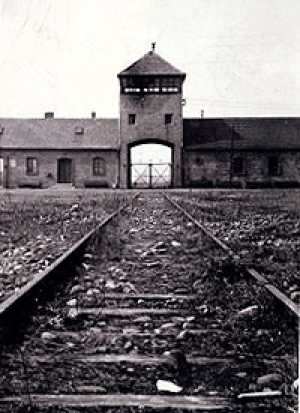 The well known maingate of Auschwitz also known as Hell's Gate.