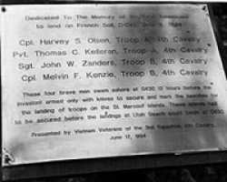 The plaque in honor of Harvey and his friends!.