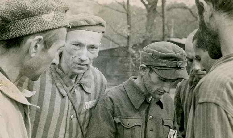 Survivors from the Langenstein-Zwieberge concentration camp.