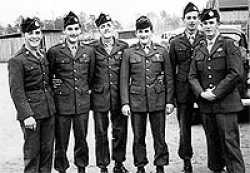 Blithe (third from the left) with his friends just after receiving their jump wings.