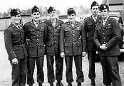 Blithe (third from the left) with his friends just after receiving their jump wings.