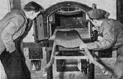Inspecting the ovens of the crematorium