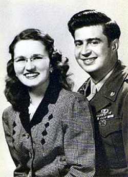 Merle here with his wife Pearl, after the war ended in the fall of 1945