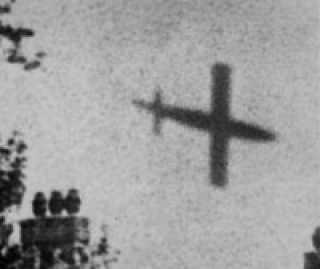 A V1 in flight coming down