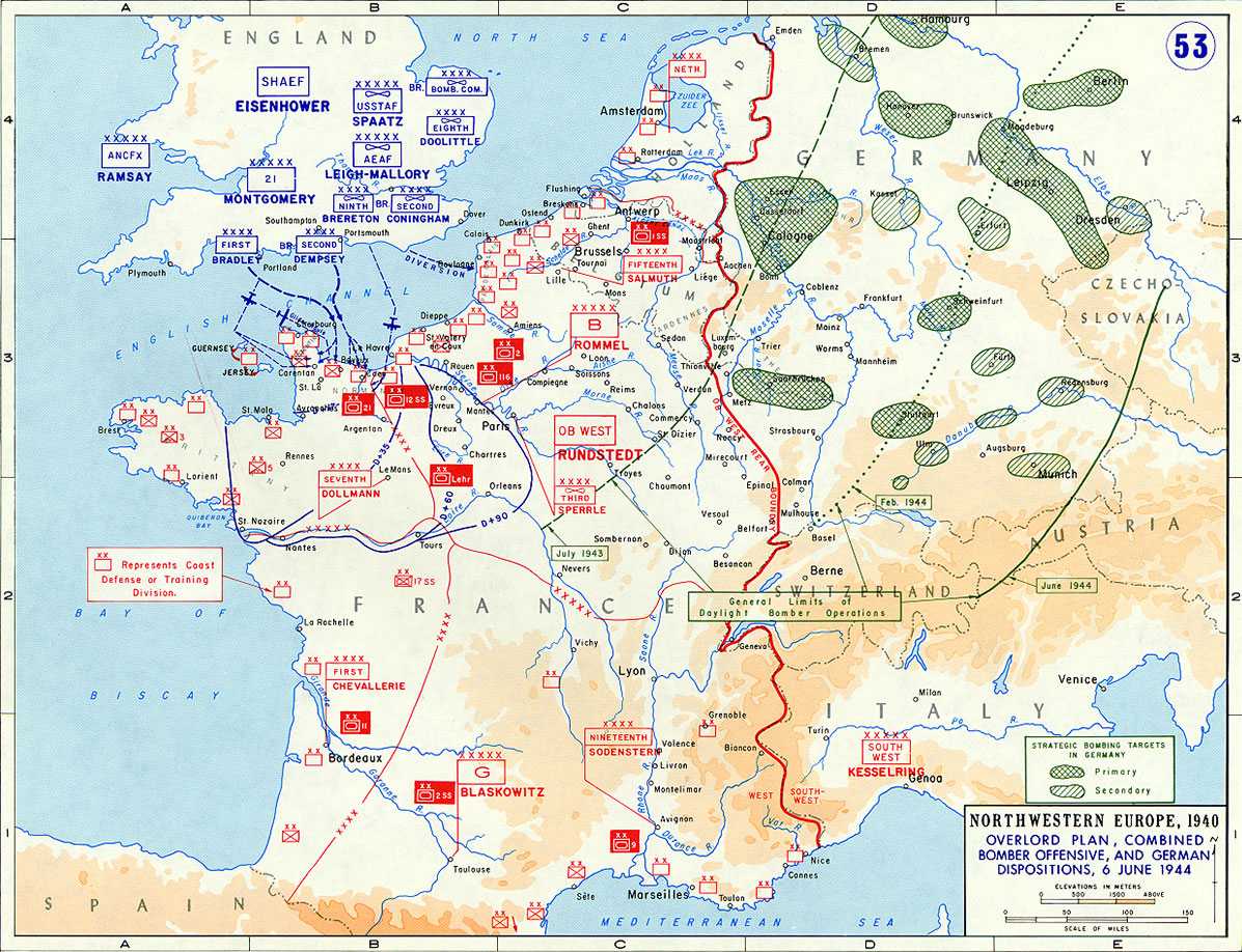 Map of Operation Overlord