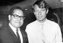 Monico after the war returned to the US in Pennsylvania and later his family grew up in Santa Clara, California.  He was involved in politics. Here he is with with Bobby Kennedy.