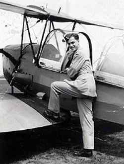 William getting into his plane during training