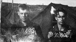 A British POW photo showing my mate Herbert Schmidt and myself. We were taken prisoner on 29/9/1944. Herbert Schmidt died in 2002.