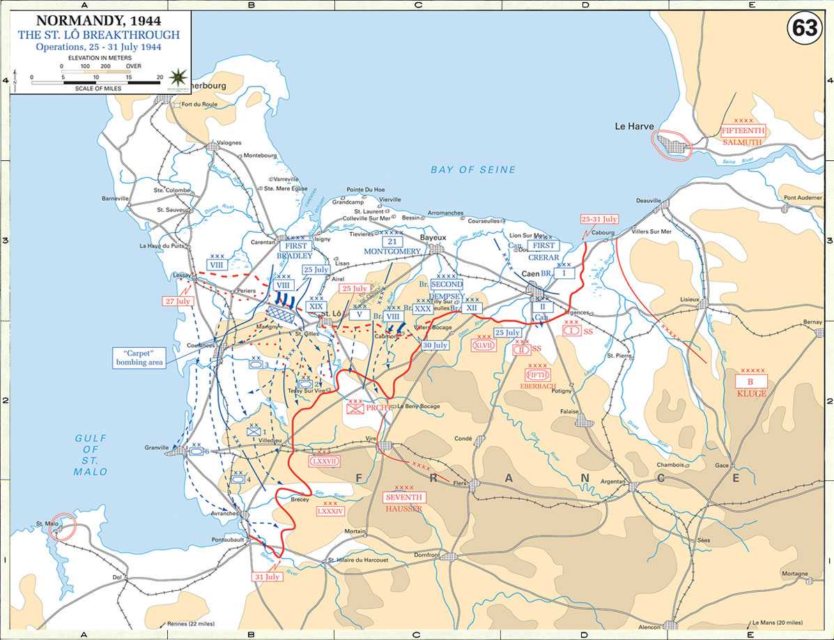 Map Battle of St. Lô