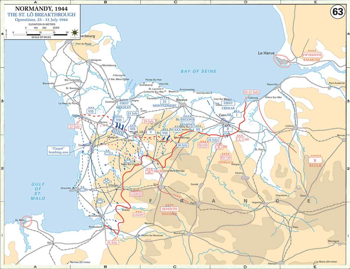 Map Battle of St. Lô