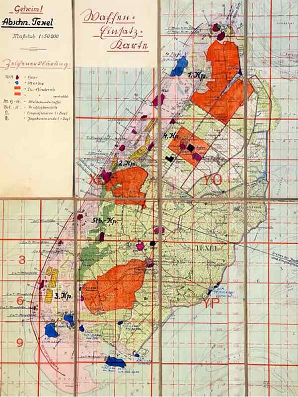 Battle map of the Battle of Texel