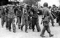Captured germans of the 88mm gun in Eindhoven were rounded up.