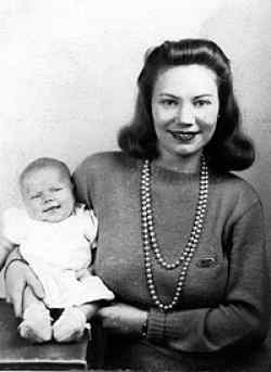 Nicholas' wife, Opal Keith Bonilla, and daughter Sandra, notice the small parachute wings Opal is wearing, it was an engagement present from Nicholas.