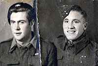 George (right) with a Cheshire Regiment pal in 1941