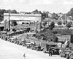 Vehicles as far as they eye could see, waiting for embarkation for the invasion of Normandy by the Docks in Southampton.