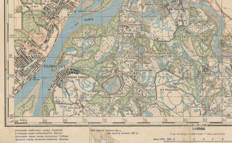 Battle map of the Battle of Stalingrad