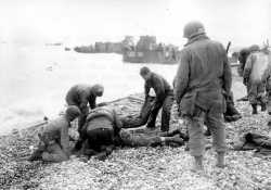 Men of the Engineer Special Brigade on Omaha Beach